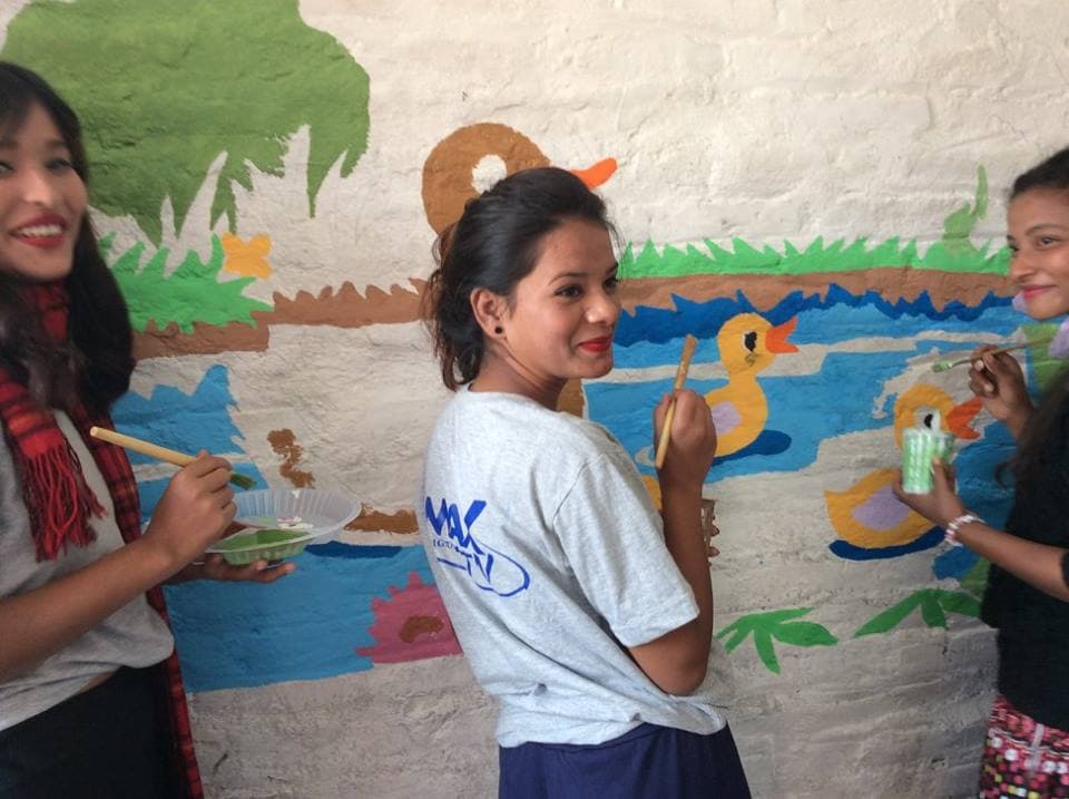 Youth volunteers in action