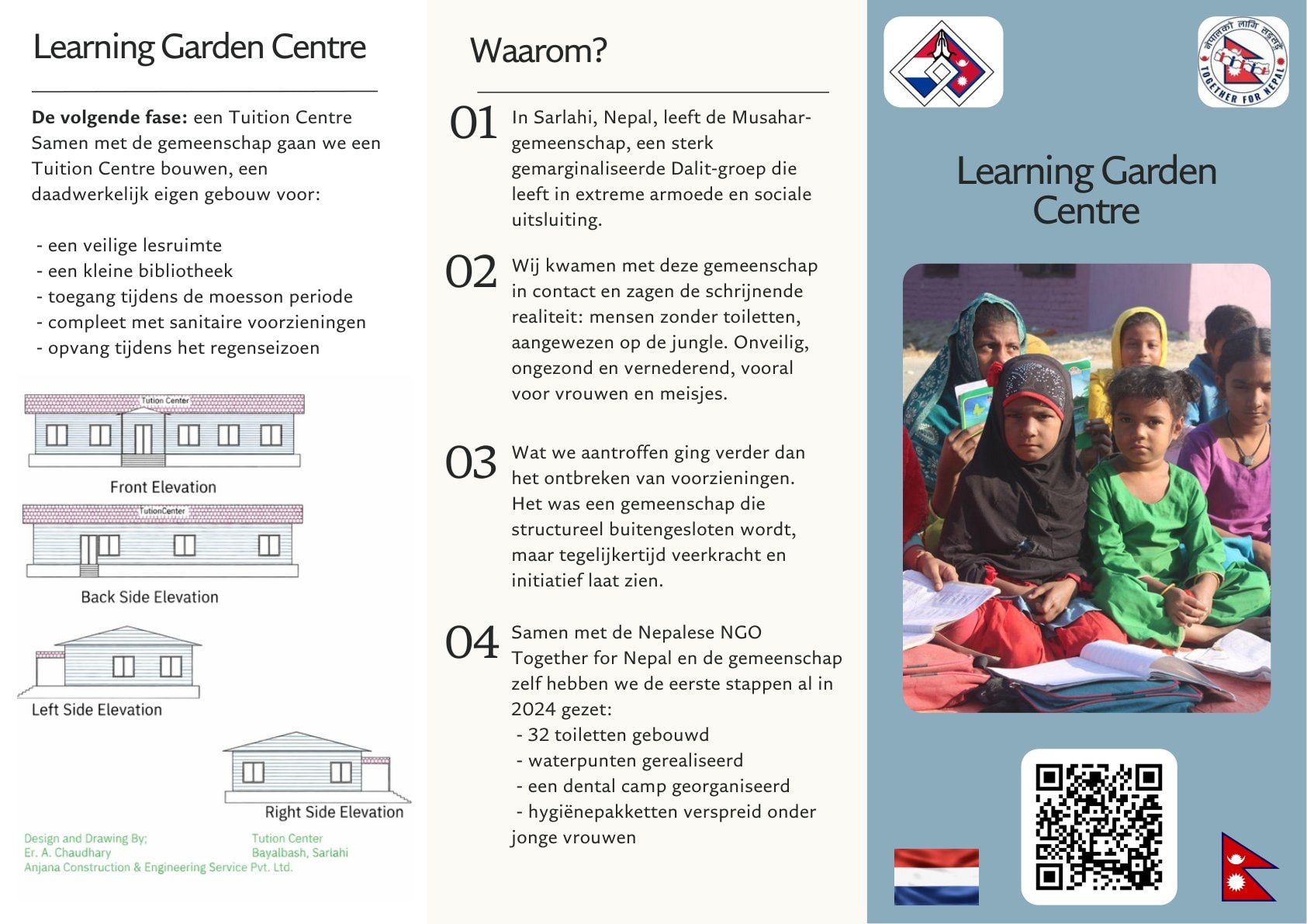 Learning Garden Centre brochure - Building plans, community context, and children